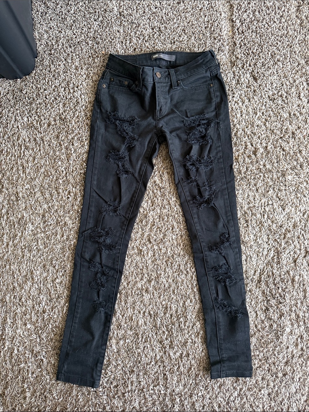 Levi's Black Distressed Skinny Jeans